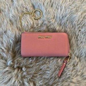 Miu Miu Pink Leather Key Holder